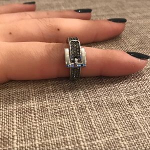 Silver and deep grey Michael Kors belt ring